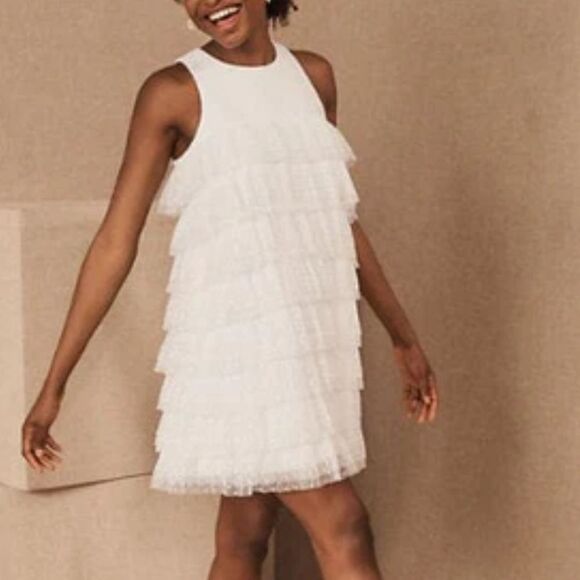 Sachin & Babi White Lace Mini Ruffle Dress(Size 10) - Picture 2 of 9